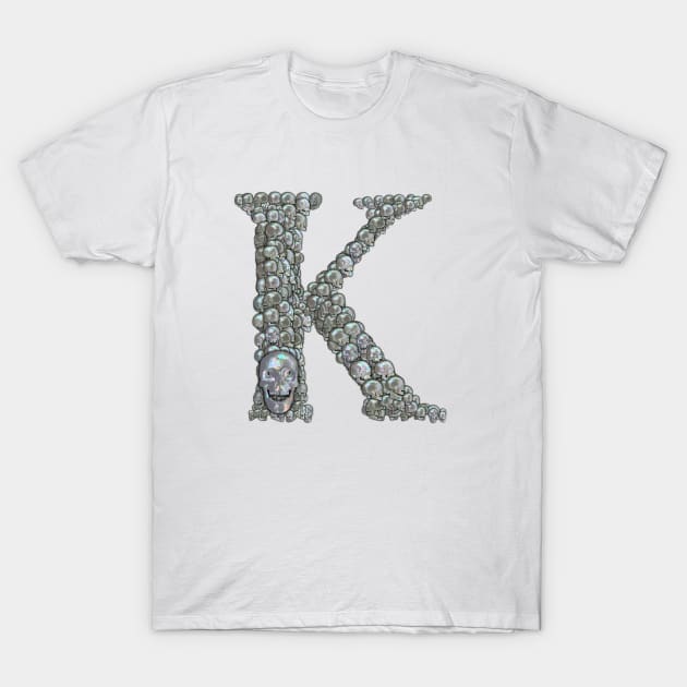 Skull Alphabet K T-Shirt by dinaaaaaah